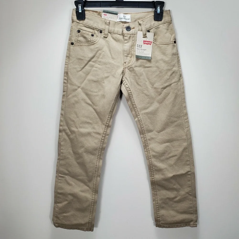 Levi's 513 Slim Straight Tan Pants NWT Size 10 Boys